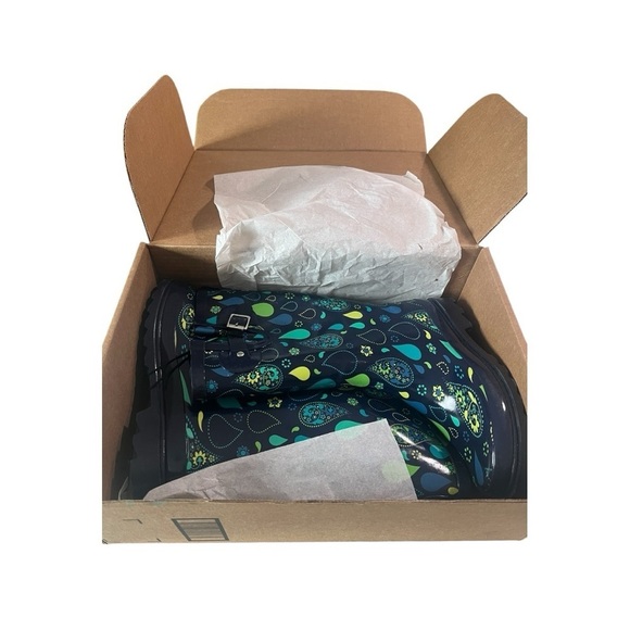 Western Chief Winter Rain Snow Garden Rubber Boots in Pouring Paisley NEW - Picture 3 of 11